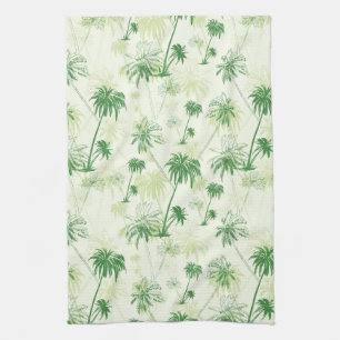 Green Palm Tree Pattern Kitchen Towel