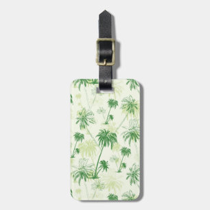 Green Palm Tree Pattern Luggage Tag