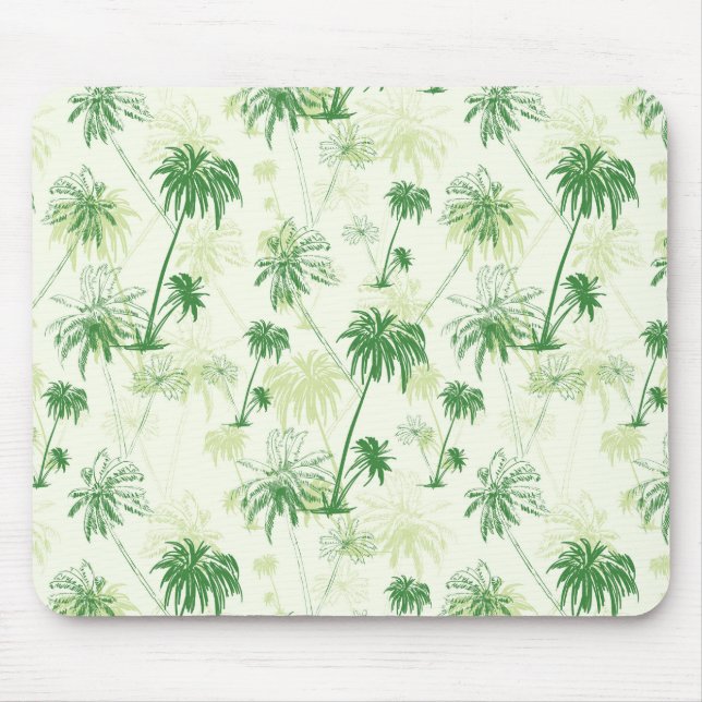 Green Palm Tree Pattern Mouse Pad (Front)