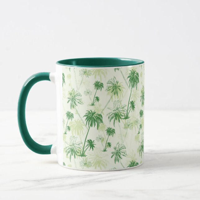 Green Palm Tree Pattern Mug (Left)