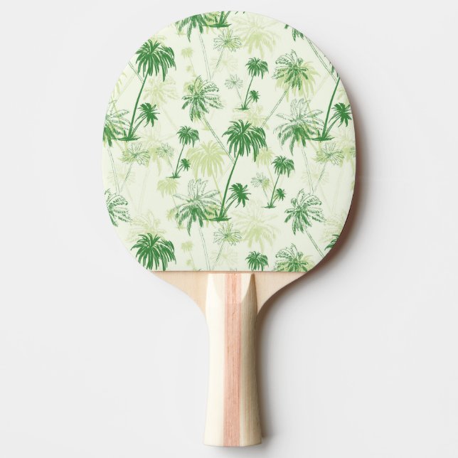 Green Palm Tree Pattern Ping Pong Paddle (Front)