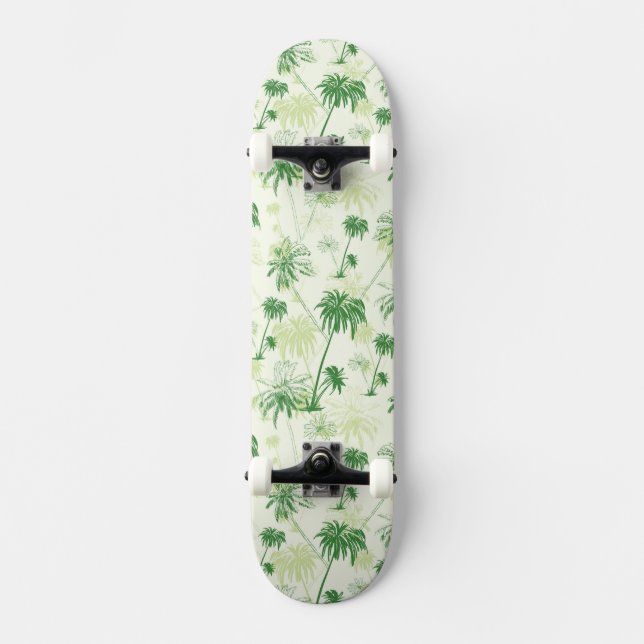 Green Palm Tree Pattern Skateboard (Front)