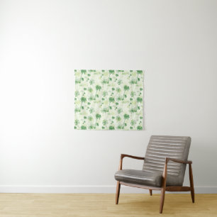 Green Palm Tree Pattern Tapestry