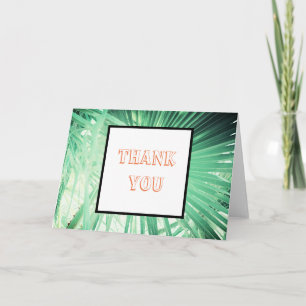 Green Palm Tree Thank You Tropical Greeting Card