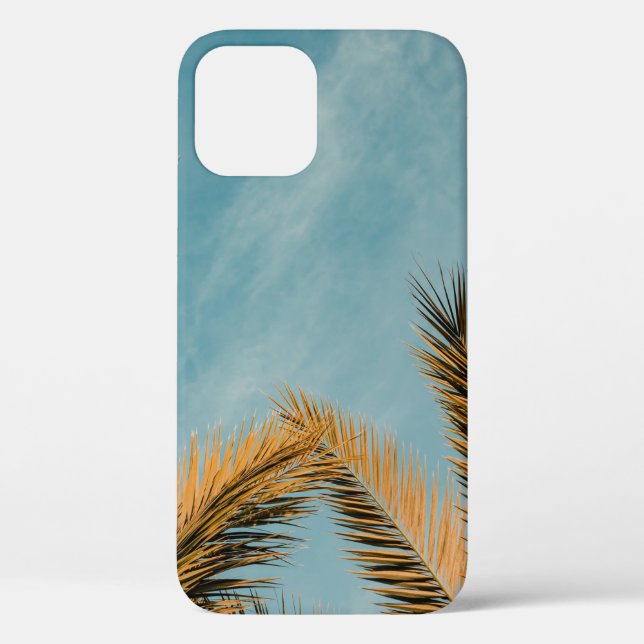 Green palm tree under blue sky in the morning Case-Mate iPhone case (Back)