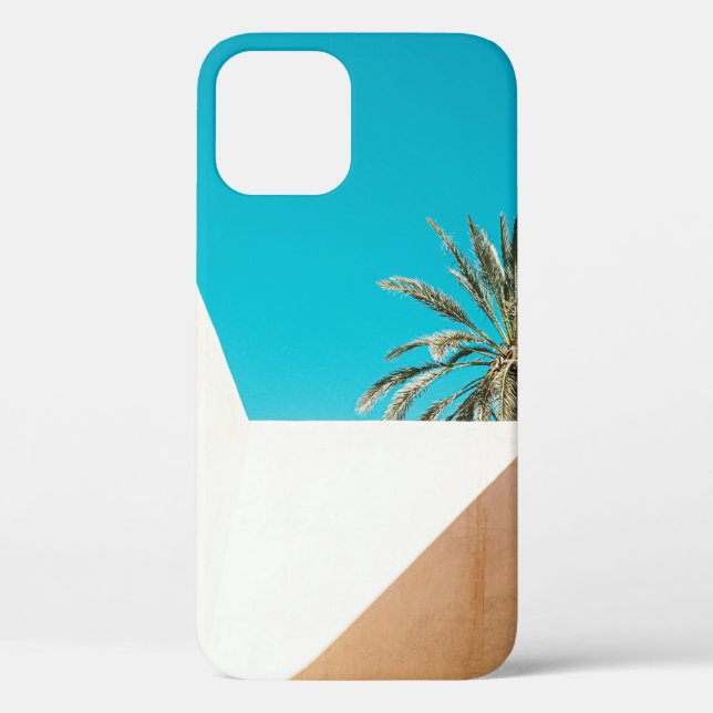 Green palm tree under blue sky in the morning Case-Mate iPhone case (Back)