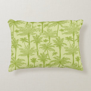 Green Palm Trees Pattern Accent Pillow