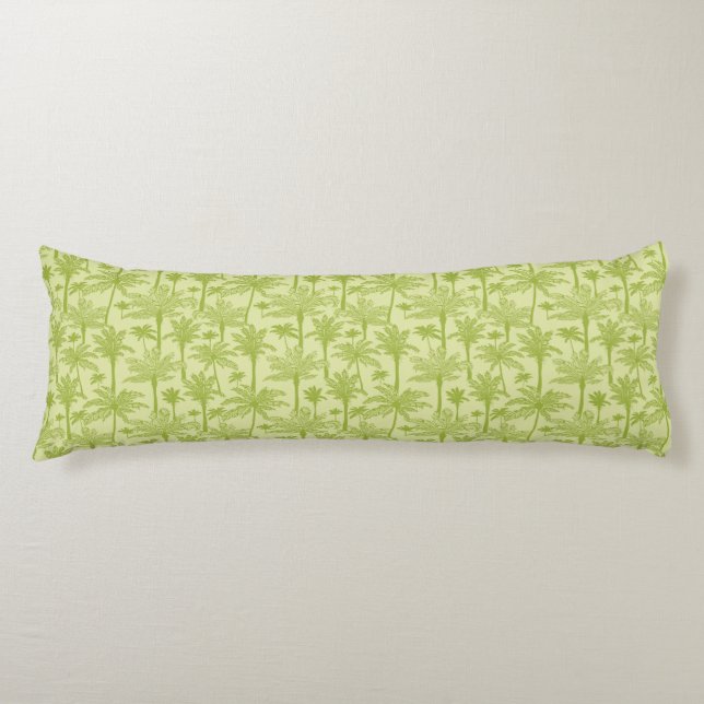 Green Palm Trees Pattern Body Pillow (Front)