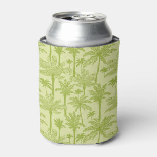 Green Palm Trees Pattern Can Cooler