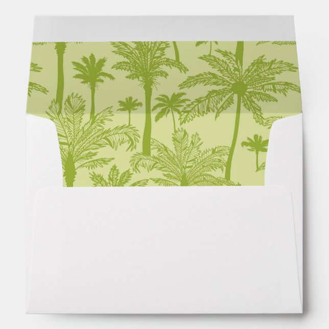 Green Palm Trees Pattern Envelope (Back (Bottom))