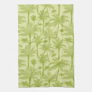 Green Palm Trees Pattern Kitchen Towel