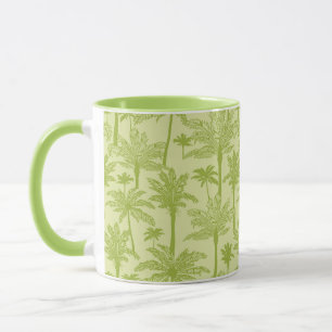 Green Palm Trees Pattern Mug