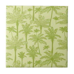 Green Palm Trees Pattern Tile