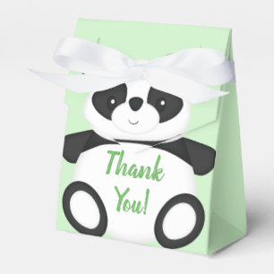 Green Panda Bear Baby Shower Favor Box