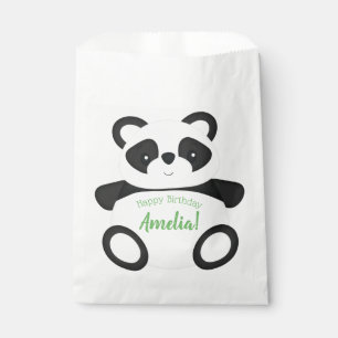 Green Panda Bear Birthday Party Favour Bag