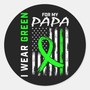 Green Papa Kidney Disease Cerebral Palsy Awareness Classic Round Sticker
