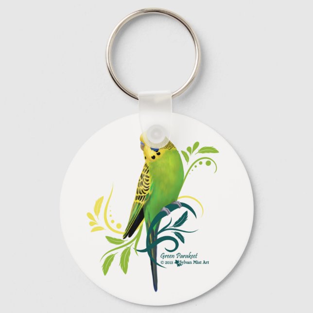 Green Parakeet Keychain (Front)