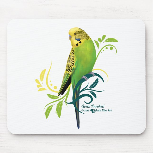 Green Parakeet Mouse Pad (Front)