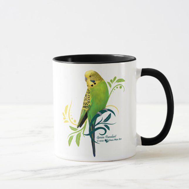 Green Parakeet Mug (Right)