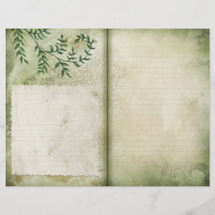 Green Parchment Lined Journal Page
