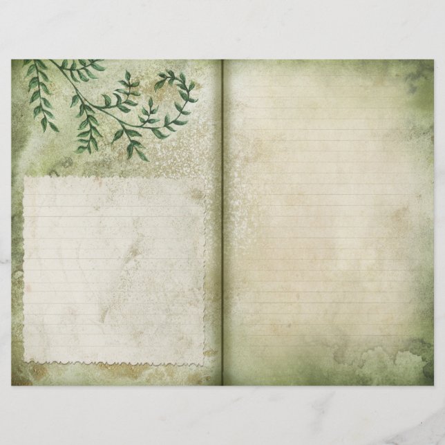 Green Parchment Lined Journal Page (Front)