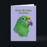 Green Parrot Birthday Greeting Card, Grandson Card<br><div class="desc">This green macaw is a member of the parrot family and he makes a colourful birthday greeting card for a grandson.</div>