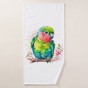 Green Parrot - Cute Baby Bird Bath Towel Set