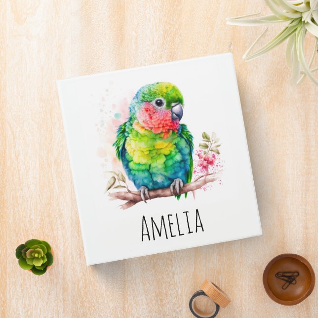 Green Parrot - Cute Baby Bird Binder (In Situ)