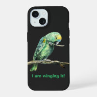 Green parrot iPhone case