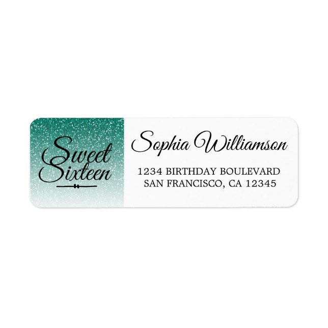 Green Parties scintillant Sweet 16 Anniversaire Ad (Devant)