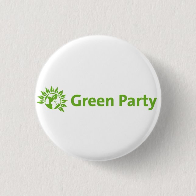 Green Party Logo 1 Inch Round Button (Front)