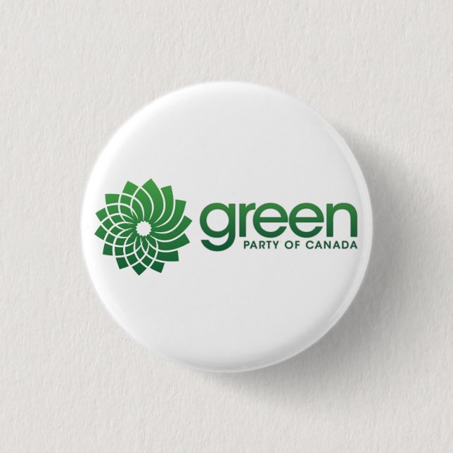 Green Party of Canada Logo 1 Inch Round Button (Front)