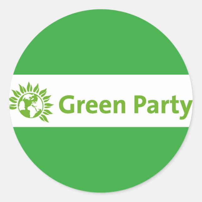 Green Party UK Logo Classic Round Sticker (Front)