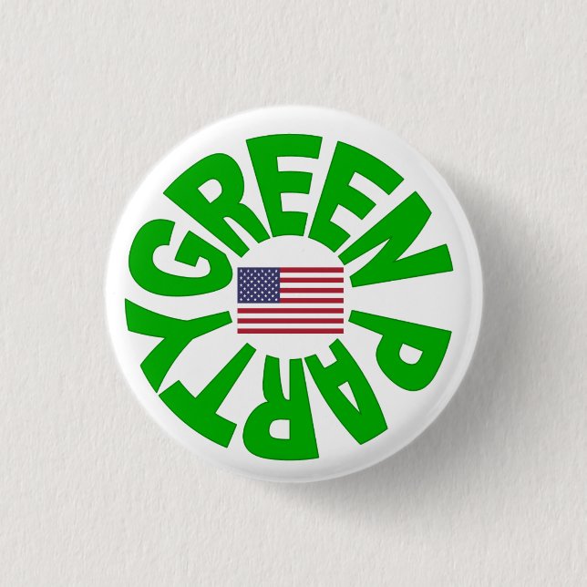 Green Party USA 1 Inch Round Button (Front)