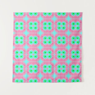 Green pastel cover, tribal ikat print. Modern styl Tapestry