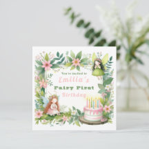 Green Pastel Fairy First Birthday -