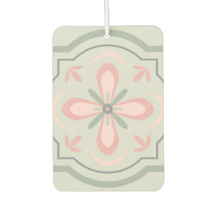 Green Pastel Floral Tiles Air Freshener