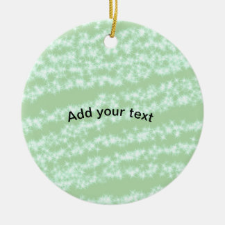 Green pastel glitter sparkle name text boho retro  ceramic ornament