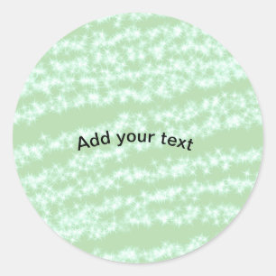 Green pastel glitter sparkle name text boho retro classic round sticker