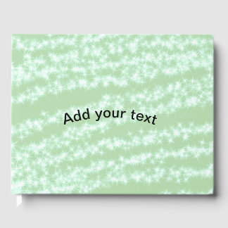Green pastel glitter sparkle name text boho retro  guest book