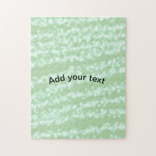 Green pastel glitter sparkle name text boho retro jigsaw puzzle