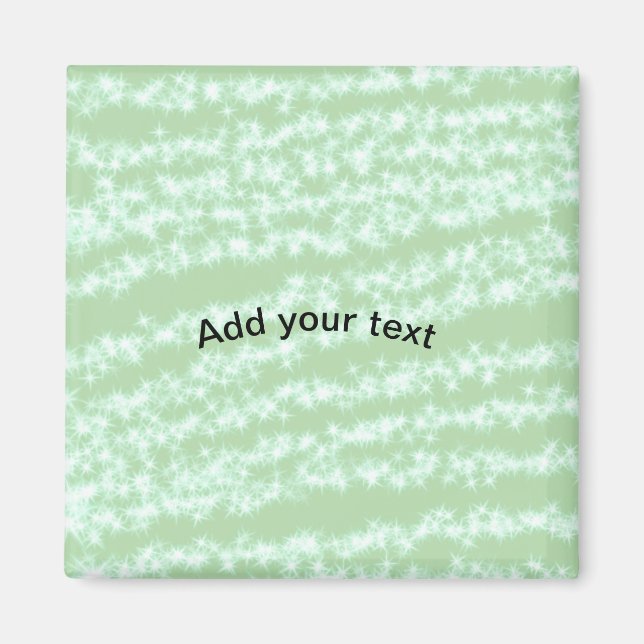 Green pastel glitter sparkle name text boho retro  magnet (Front)