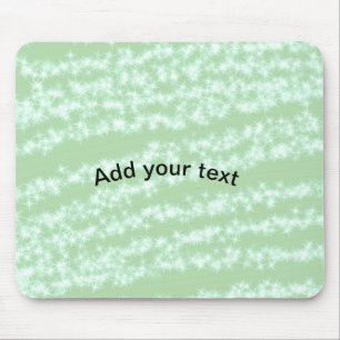 Green pastel glitter sparkle name text boho retro mouse pad