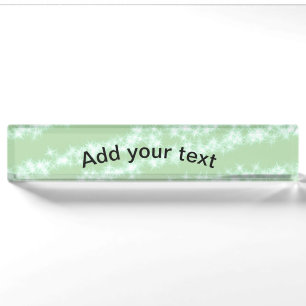Green pastel glitter sparkle name text boho retro nameplate