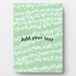 Green pastel glitter sparkle name text boho retro  plaque