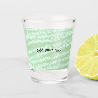 Green pastel glitter sparkle name text boho retro  shot glass