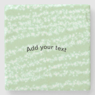 Green pastel glitter sparkle name text boho retro  stone coaster