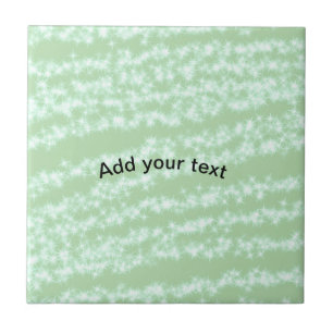 Green pastel glitter sparkle name text boho retro tile