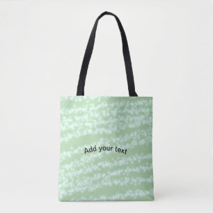 Green pastel glitter sparkle name text boho retro  tote bag