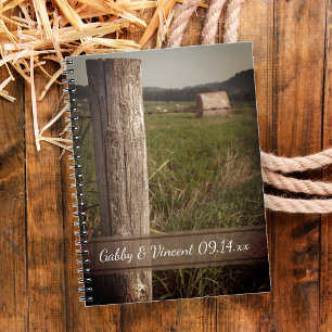 Green Pastures Country Farm Ranch Wedding Notebook